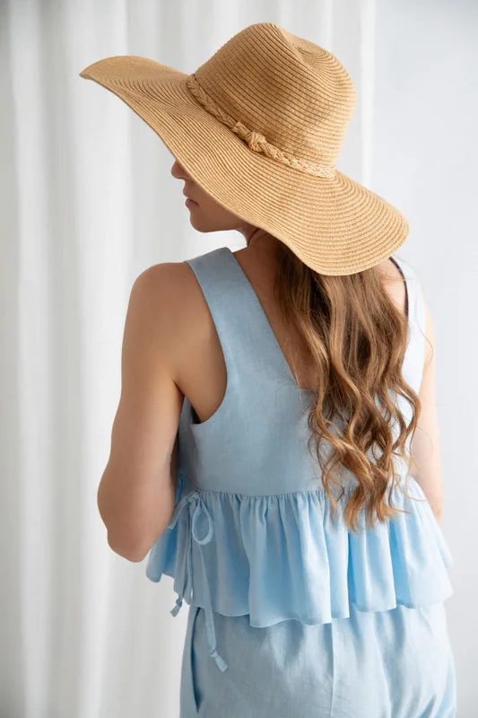 Lniany Top Baby blue — Atelier Loome
