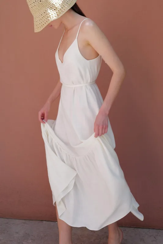 Wiskozowo lniana sukienka Vanilla — Atelier Loome