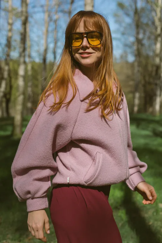 CLASSIC JACKET Damska kurtka z gotowanej wełny merino — Basic Wool