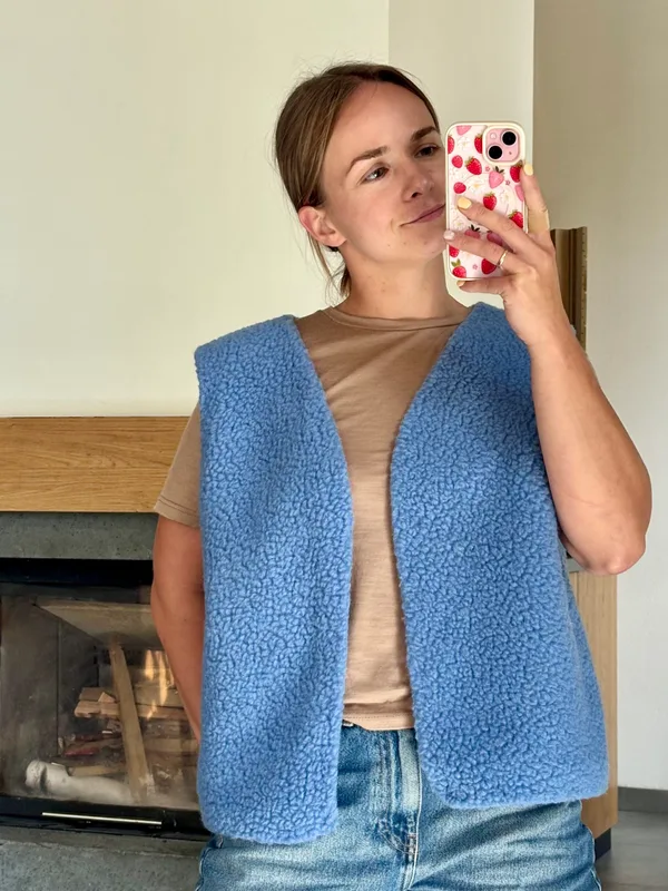 20% Kamizelka MINIMAL niebieska — Basic Wool