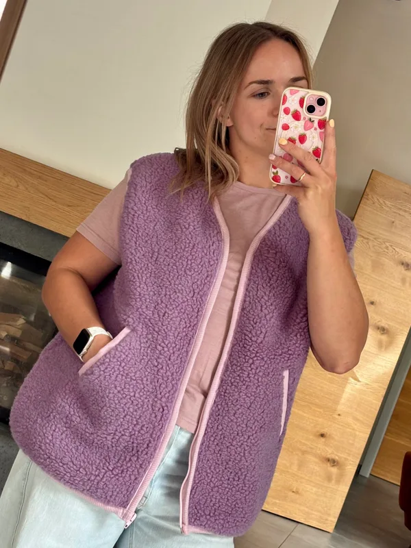 20% Damska kamizelka fioletowa — Basic Wool