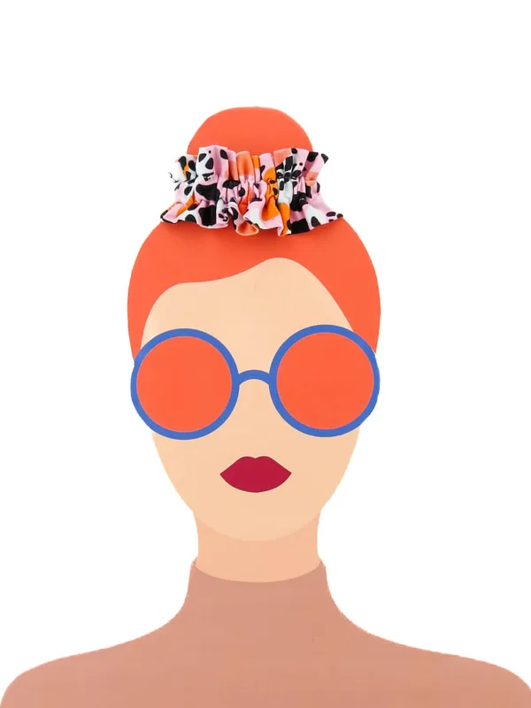 Kolorowa gumka do włosów z falbanką bawełniana — Bavelana
