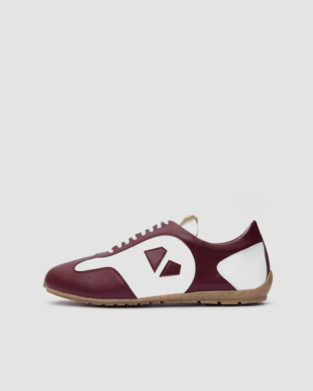Racer Sneakers Burgund, ze skóry roślinnej outlet — BOHEMA