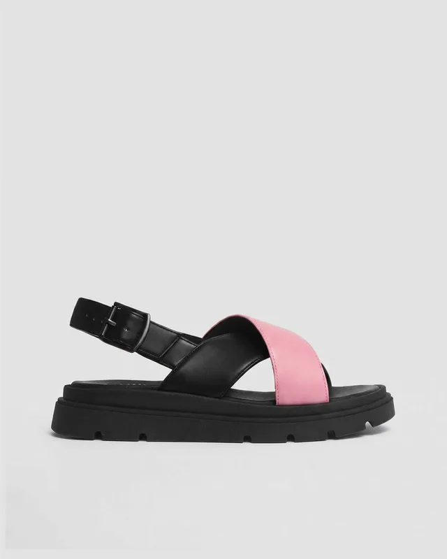 Różowe sandały damskie ze skóry roślinnej – Glare Sandals — BOHEMA