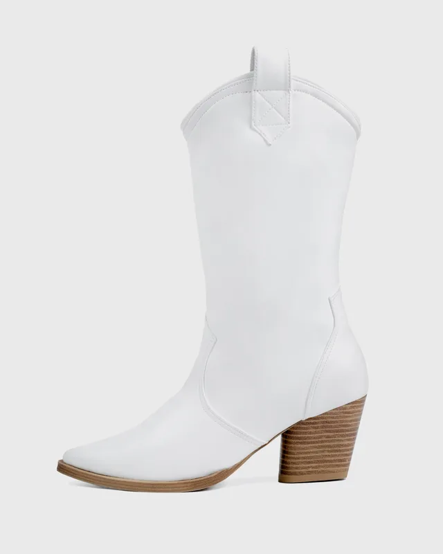 Cowboy White Kowbojki, ze skóry roślinnej — BOHEMA