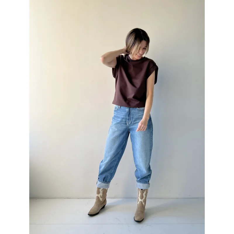 Early Autumn Mokka / t shirt z grubej dzianiny bawełnianej — Bohemian Soul