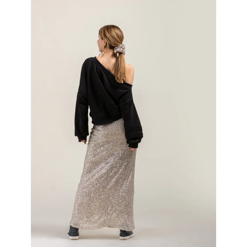 Paint It Black czarna bluza na jedno ramię — Bohemian Soul