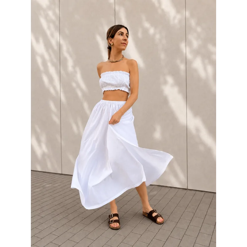 Feather White spódnica ze 100% bawełny — Bohemian Soul