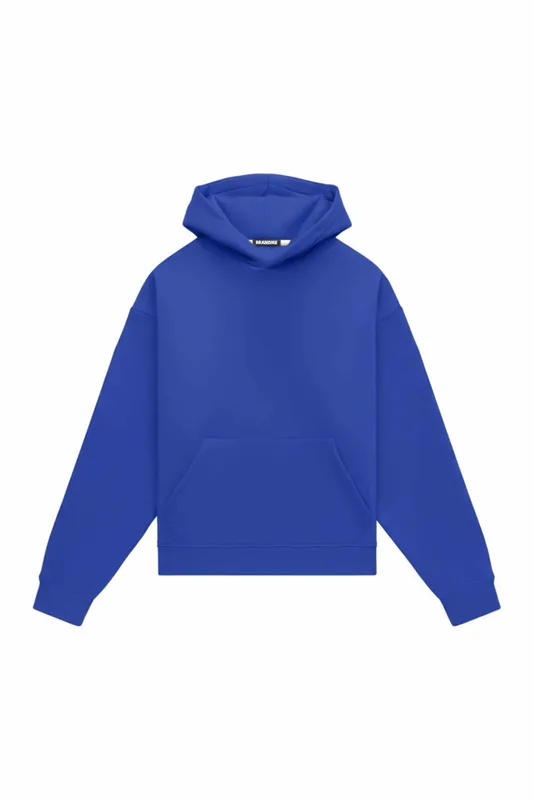 HOODIE OVERSIZE HEAVY LOOP SAX MELANGE — BrandMe