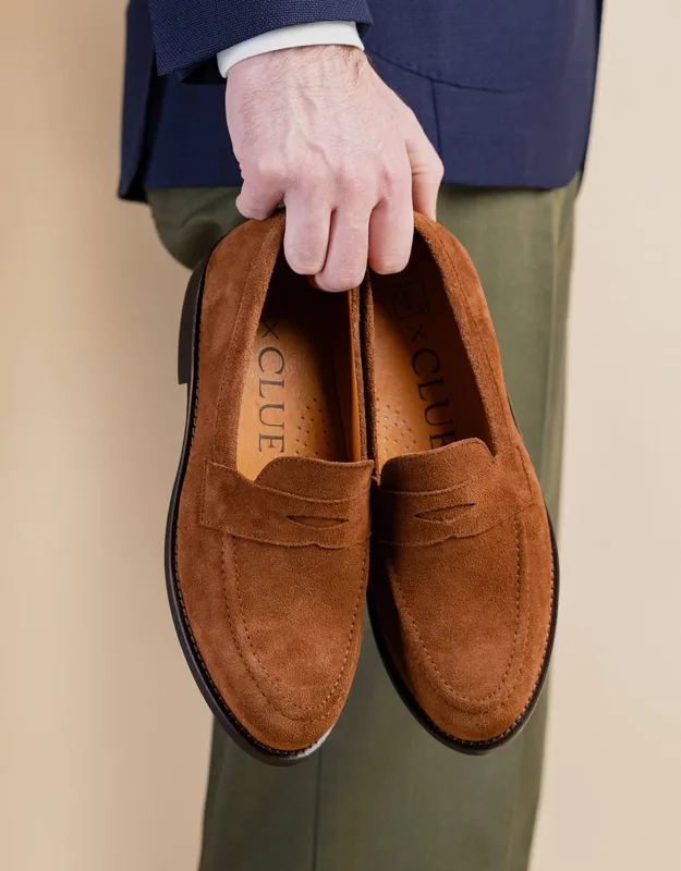 Penny Loafers Brązowy Zamsz Dandycore x — CLUE