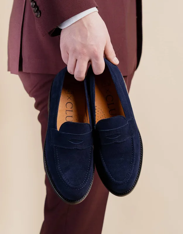 Penny Loafers Granatowy Zamsz Dandycore x — CLUE
