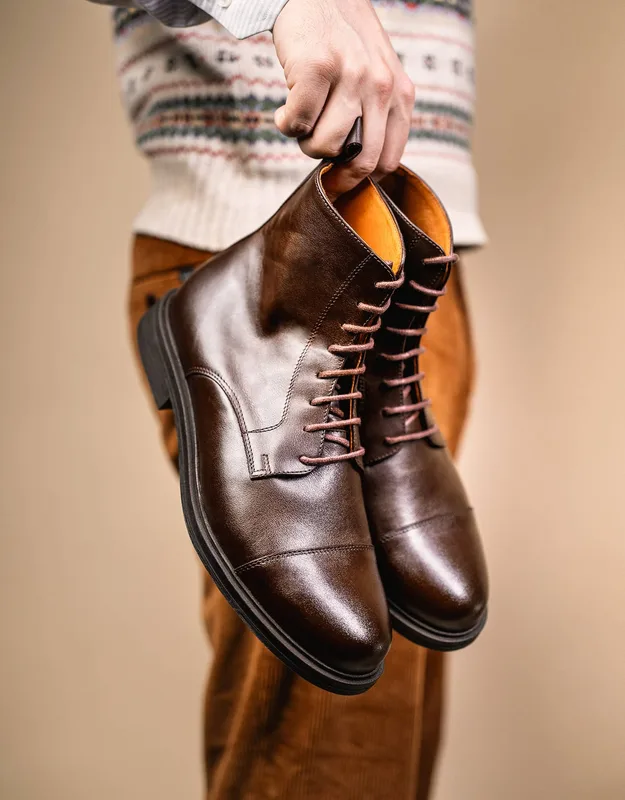 Cap Toe Boots Trzewiki Ciemny Brąz Dandycore x — CLUE
