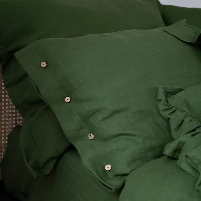lniana poszewka na poduszkę / lush green — Figa Shop