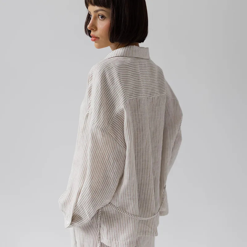 Koszula lniana MARY JANE / BEIGE — Figa Shop