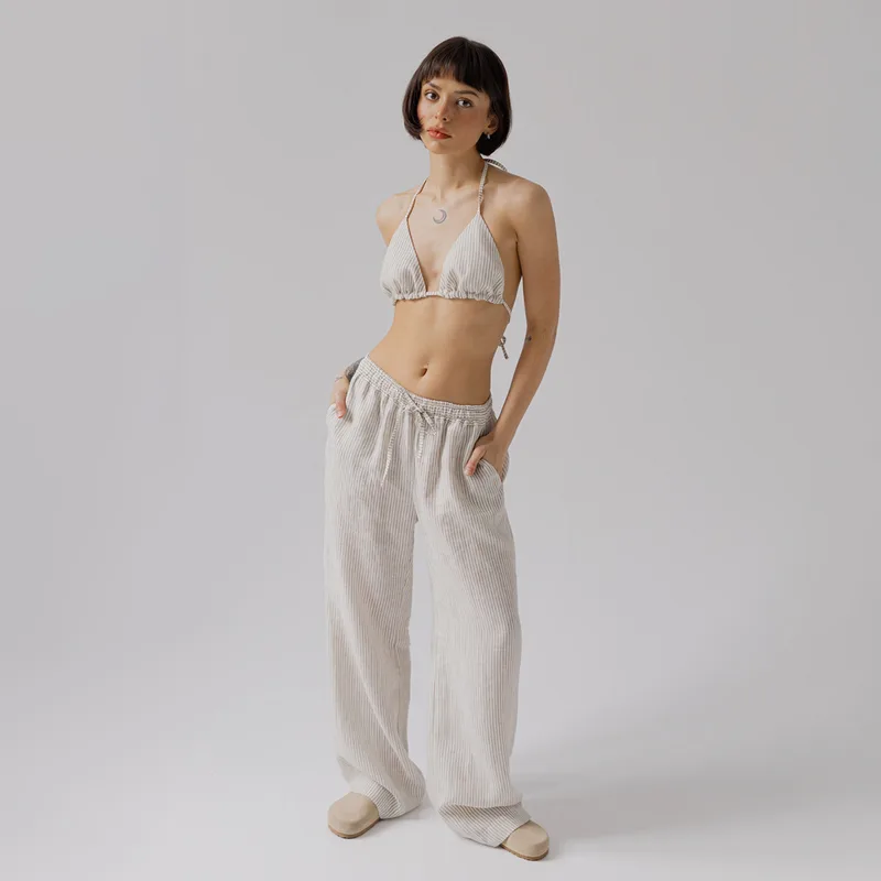 Spodnie lniane MARY JANE / BEIGE — Figa Shop