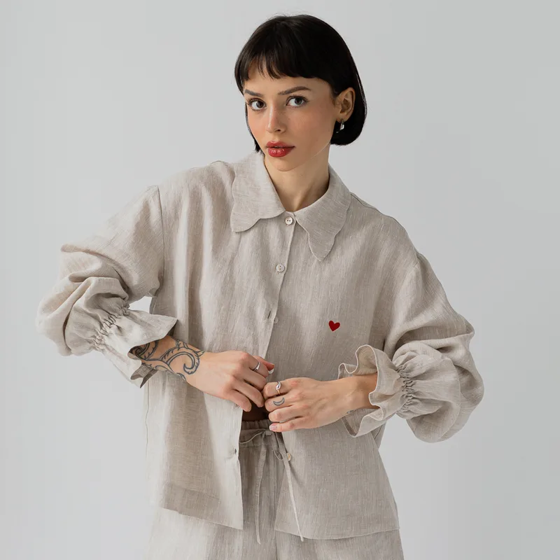 Lniana koszula – CAMILLE LONG / AMOUR NATURAL — Figa Shop