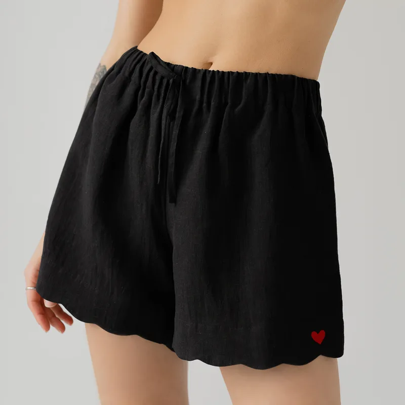 Lniane szorty CAMILLE / AMOUR BLACK — Figa Shop