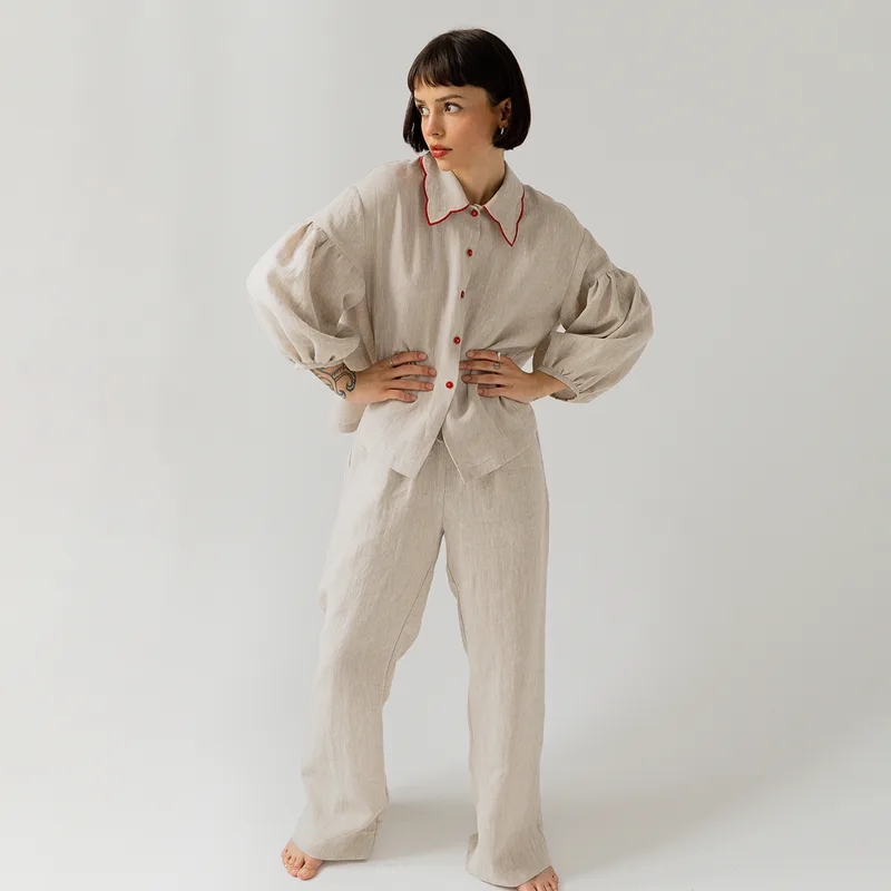 Lniana piżama/komplet – CAMILLE VIVE / LONG — Figa Shop