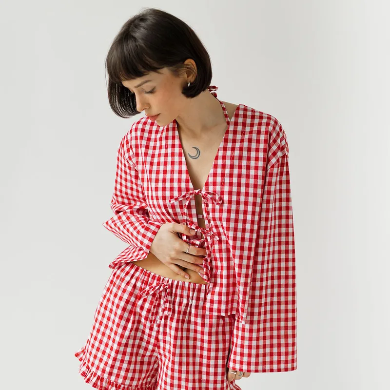 Bawełniana koszula – ISABELLE / RED — Figa Shop