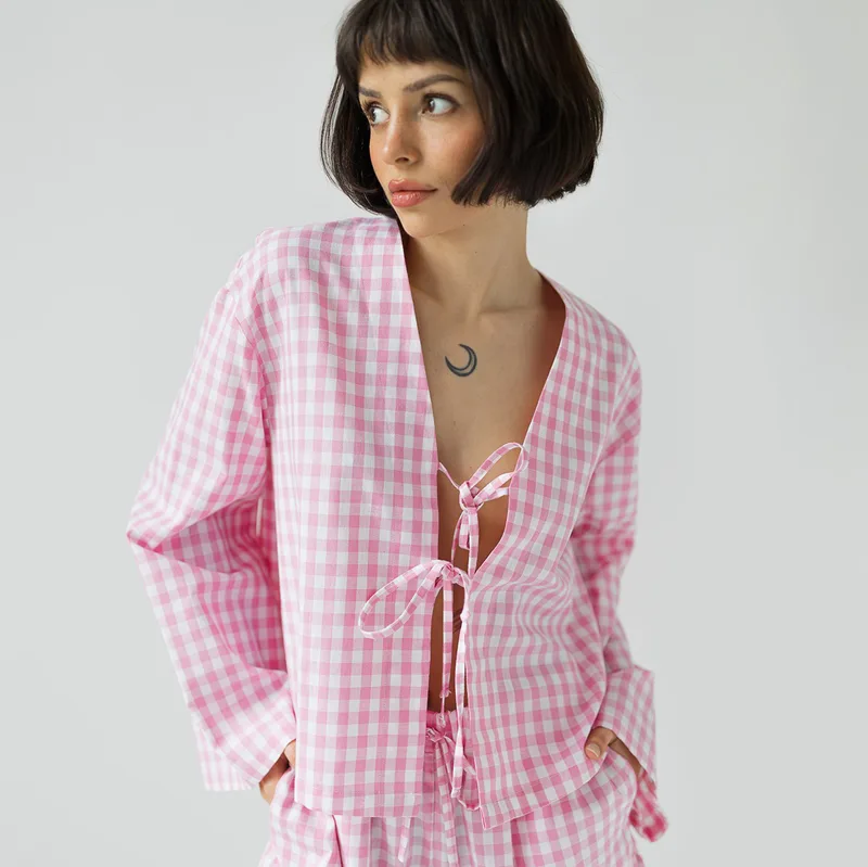 Bawełniana koszula – ISABELLE / PINK — Figa Shop