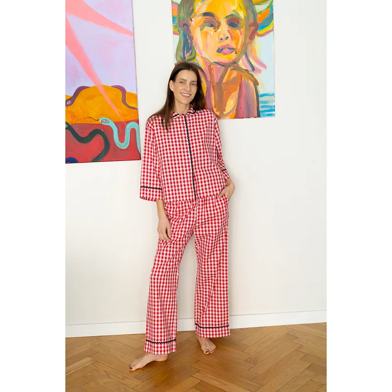 Bawełniane spodnie – SOFIA / RED — Figa Shop