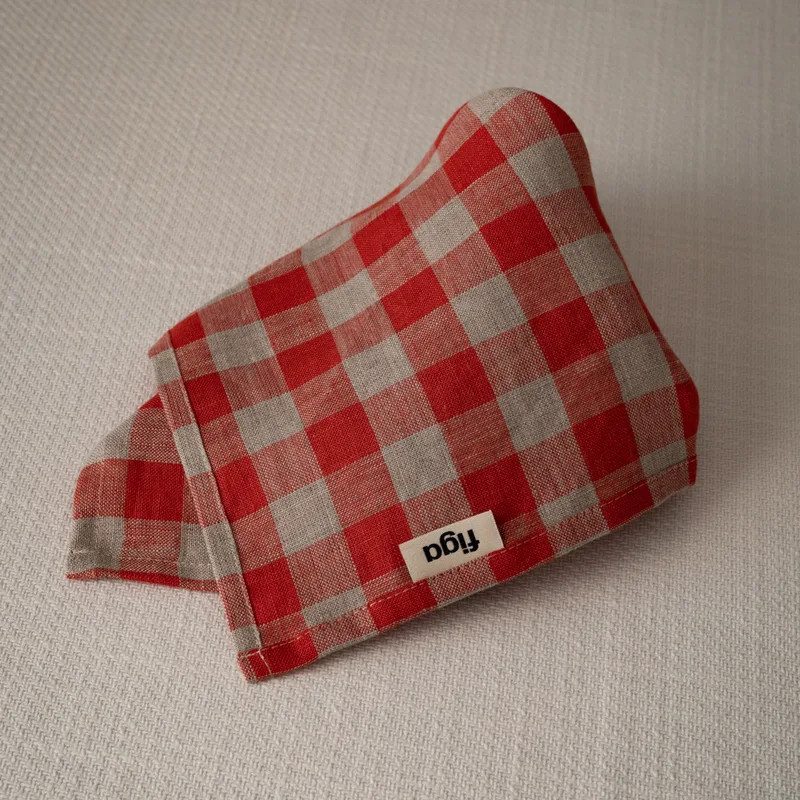 Serwetka lniana / czerwona krata — Figa Shop