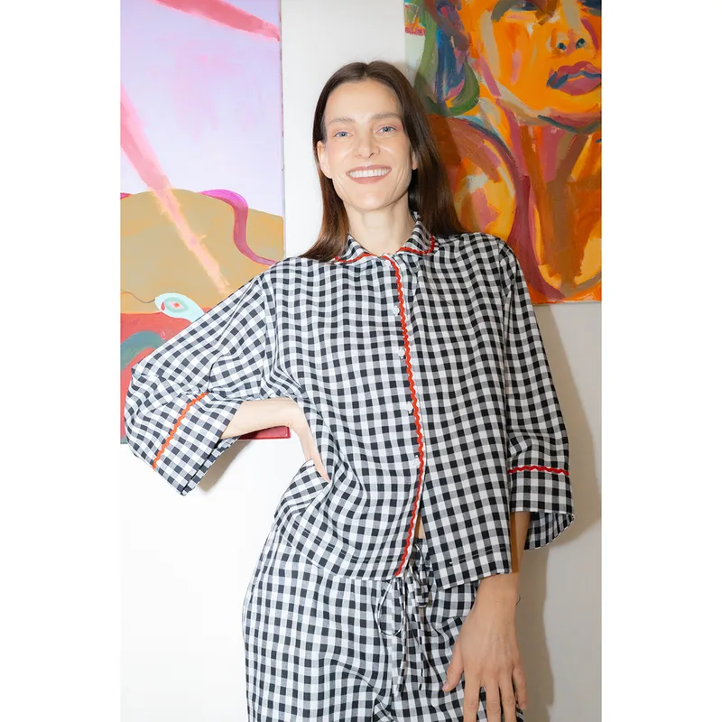 Bawełniana koszula – SOFIA LONG / BLACK — Figa Shop