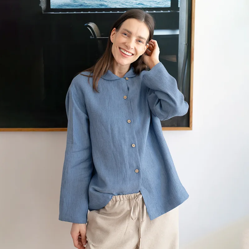 Miękka lniana koszula / NOA BLUE — Figa Shop