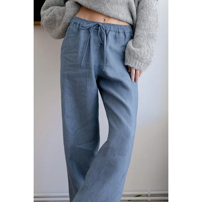 Miękkie lniane spodnie / NOA BLUE — Figa Shop