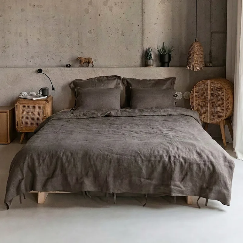 ciemno szara lniana pościel / graphite — Figa Shop