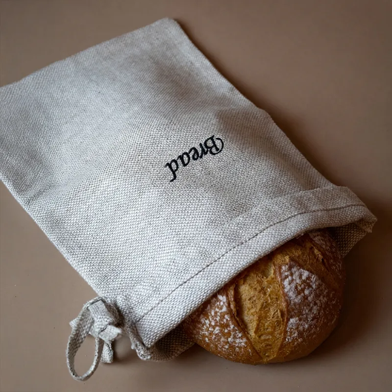 Wielorazowy lniany worek na pieczywo / haft bread — Figa Shop