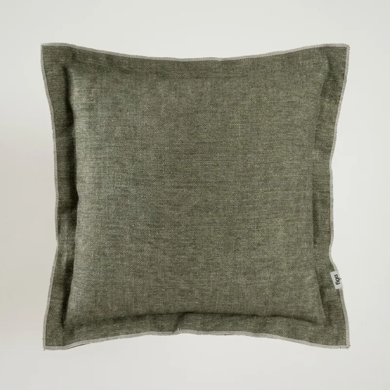 Lniana poszewka dekoracyjna / melange khaki — Figa Shop