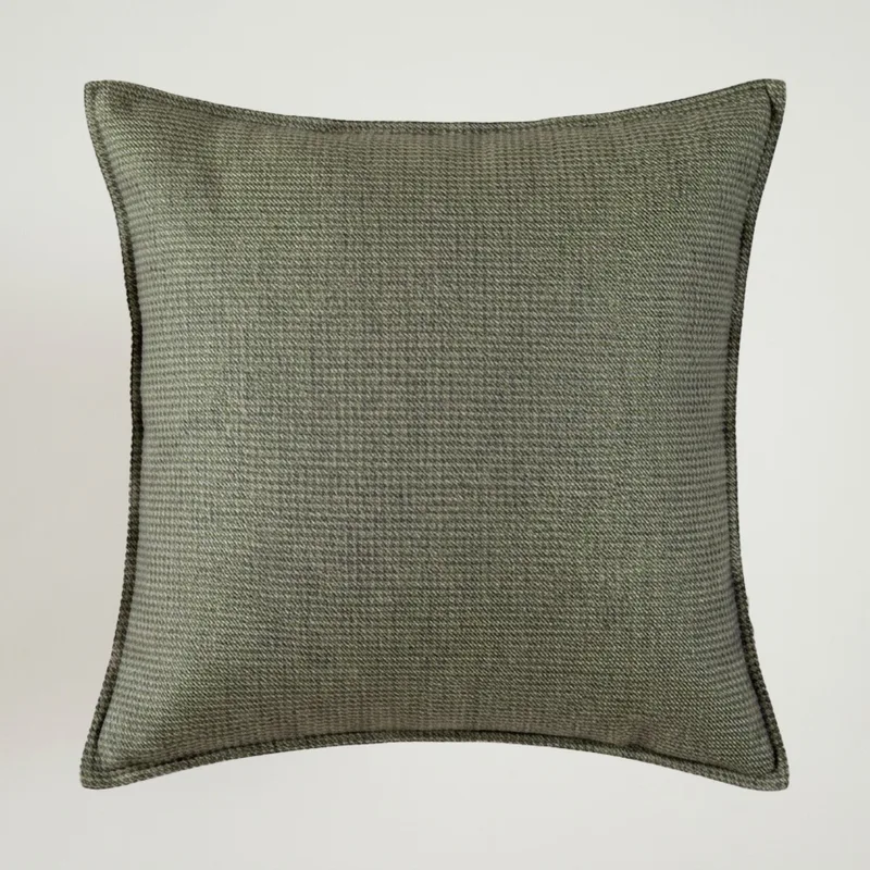 Lniana poszewka dekoracyjna / PEPITKA KHAKI — Figa Shop