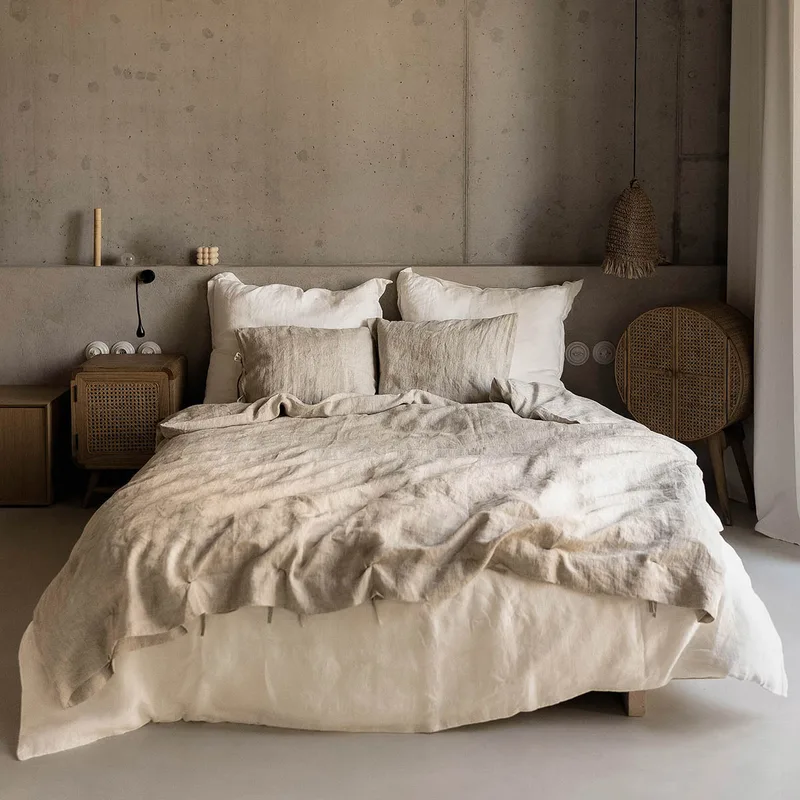lniana pościel / naturalny melanż / oatmeal — Figa Shop