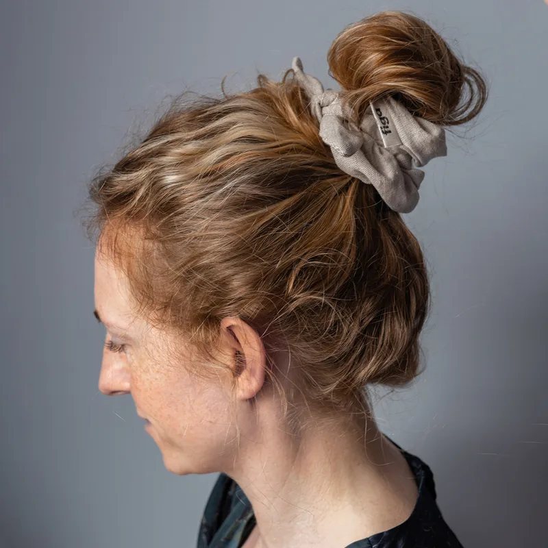 Frotka lniana scrunchie natural — Figa Shop