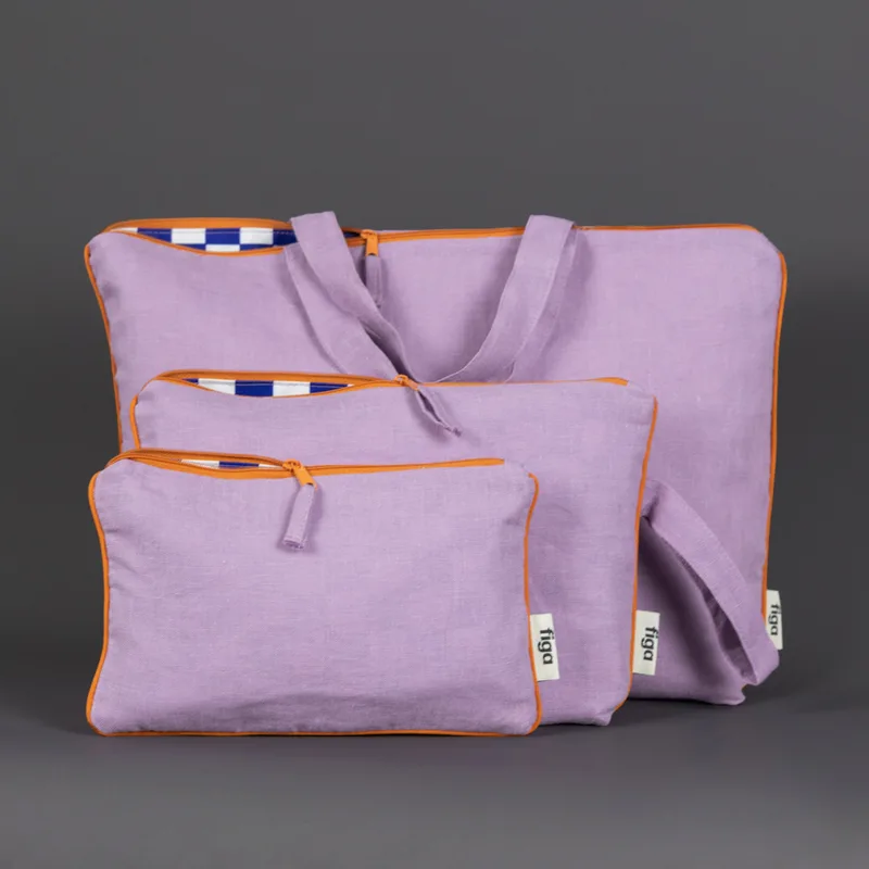 lniana torba/organizer z lamówką / summer — Figa Shop