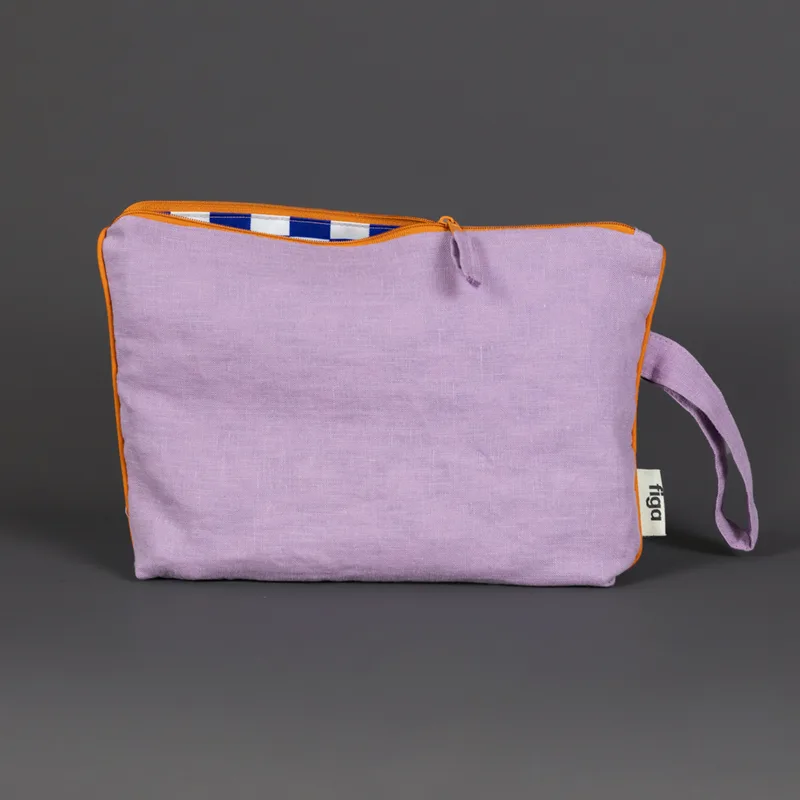 lniana kosmetyczka z lamówką / summer — Figa Shop