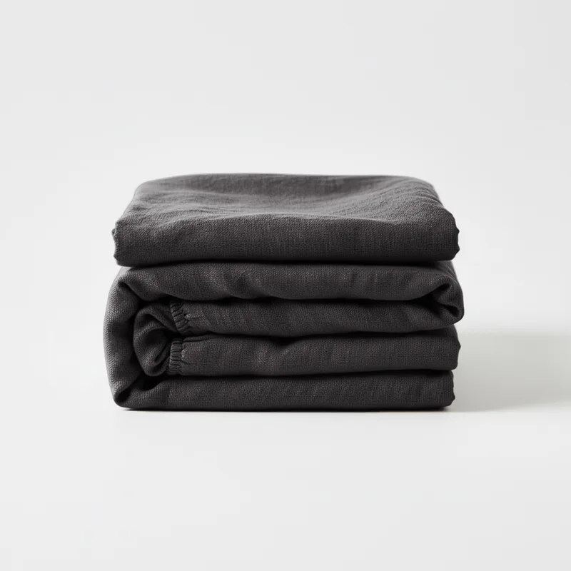 Prześcieradło lniane z gumką / graphite — Figa Shop