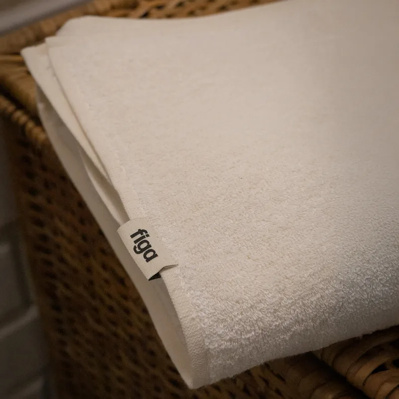 Ręcznik lniany frotte / ecru — Figa Shop