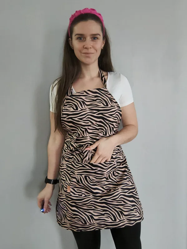 Fartuch ochronny z kieszonką – zebra — GIGULEK
