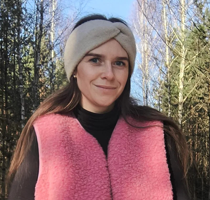 Opaska przeplatana na głowę 100% wełny merino — GIGULEK