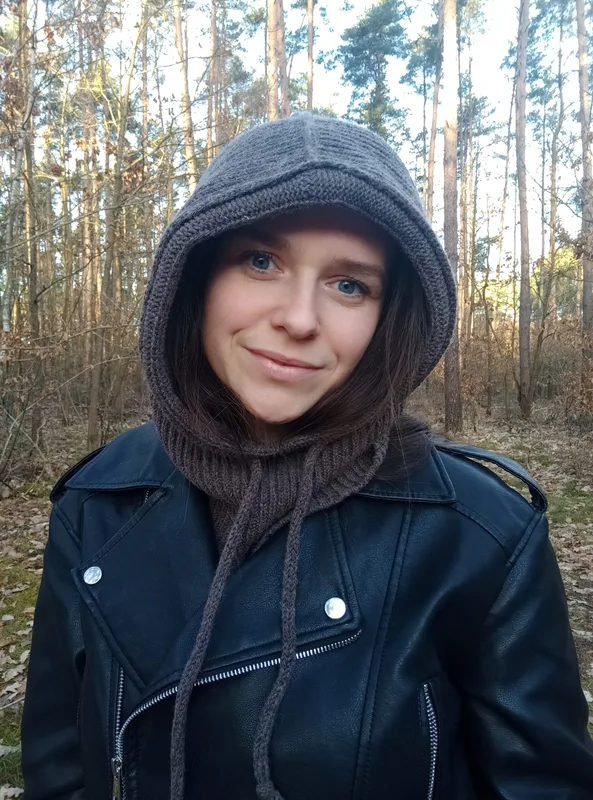 Balaclava kominiarka kaptur 100% wełny merino czekolada — GIGULEK