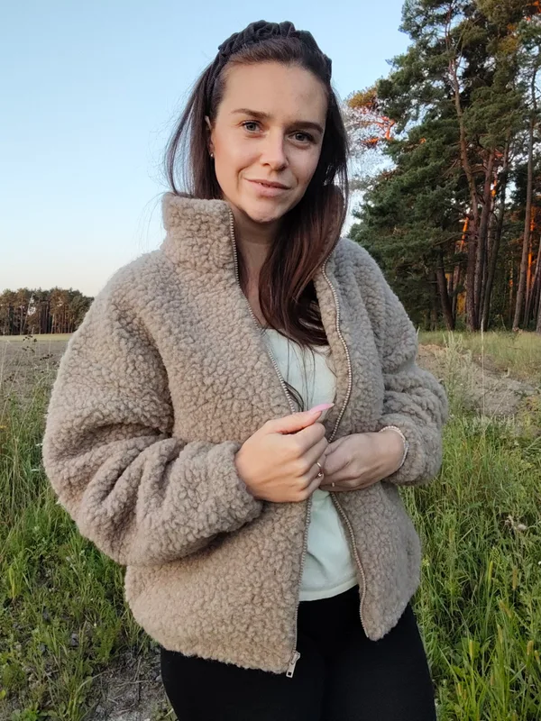 Kurtka bluza FREYA ze 100% wełny merino – dębowy — GIGULEK