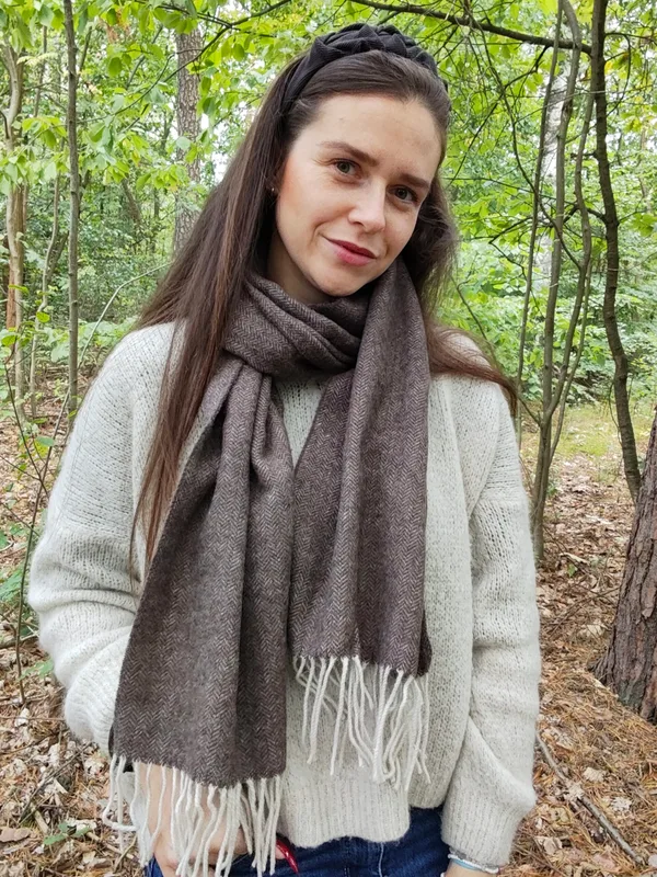 Szal NORA ze 100% wełny merino – kakao — GIGULEK