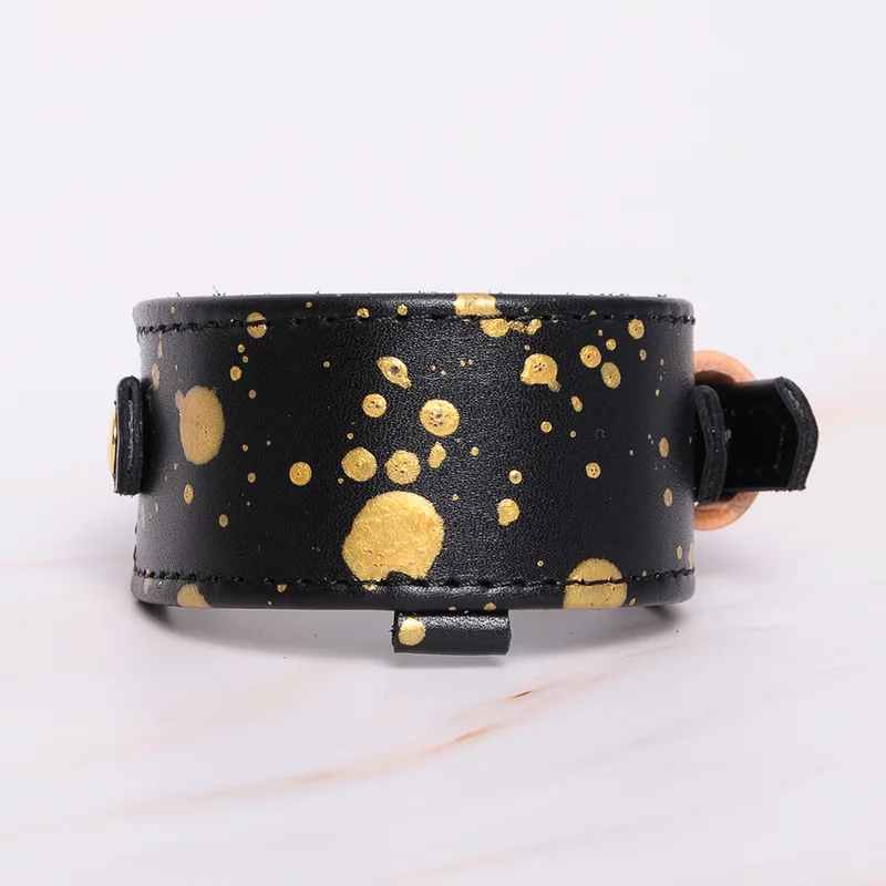 Gold Intergalactic greyhound collar — HEY DOG Co.