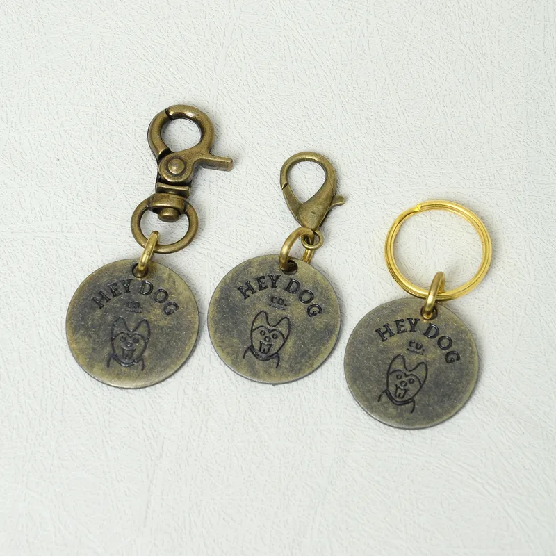 Dog ID tag (old gold) — HEY DOG Co.