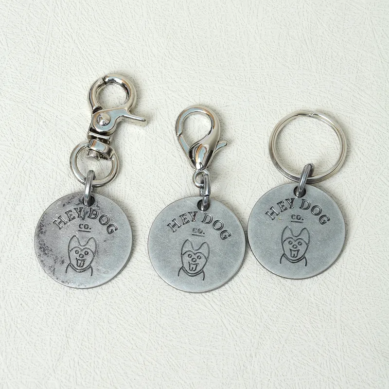 Dog ID tag (old silver) — HEY DOG Co.