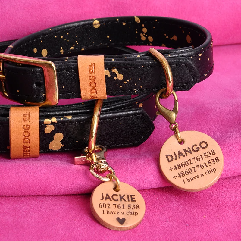 LEATHER ID tag (nude) — HEY DOG Co.