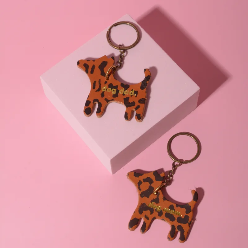 Dog Dad cognac leopard (old gold) — HEY DOG Co.