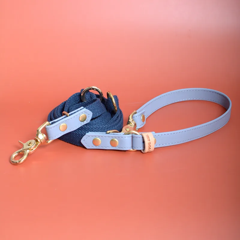BLUE MATCHA adjustable leash — HEY DOG Co.